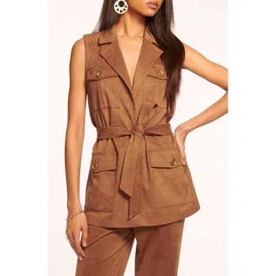 Ramy Brook Austin Faux Suede Vest In Saddle