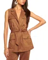 Ramy Brook Austin Faux Suede Vest In Saddle