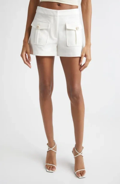 Ramy Brook Ava Patch Pocket Cotton Blend Shorts In White