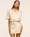 Ramy Brook Avery Belted Short Sleeve Mini Dress In Sandstone
