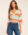 Ramy Brook Azaria V-neck Sweater In Lily Stripe