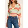Ramy Brook Striped Azaria Blouse In Bright Lily Stripe