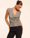Ramy Brook Azul Lurex Knit Cowl Neck Top In Black