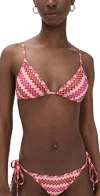 Ramy Brook Azura Bikini Top Flame Chevron In Pattern