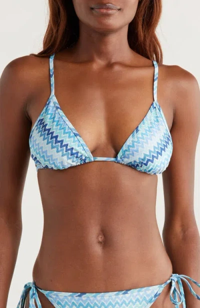 Ramy Brook Azura Metallic Fibers Bikini Top In Blue