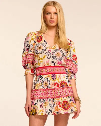 Ramy Brook Barbara Cotton Short Sleeve Smocked Mini Dress