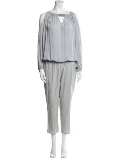Pre-owned Ramy Brook Bateau Neckline Jumpsuit In Blue