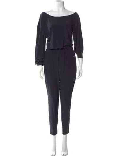 Pre-owned Ramy Brook Bateau Neckline Jumpsuit In Blue
