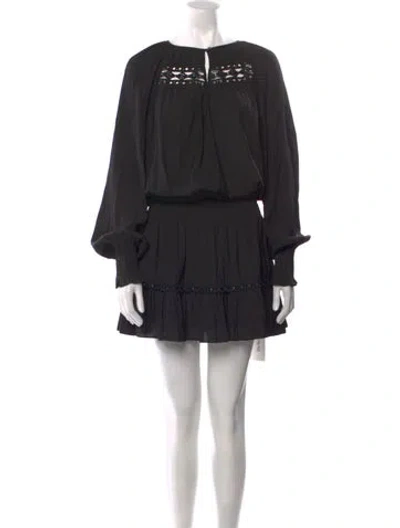 Pre-owned Ramy Brook Bateau Neckline Knee-length Dress In Black