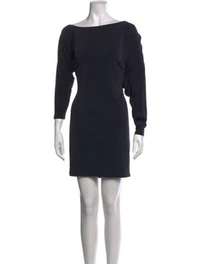 Pre-owned Ramy Brook Bateau Neckline Mini Dress In Black