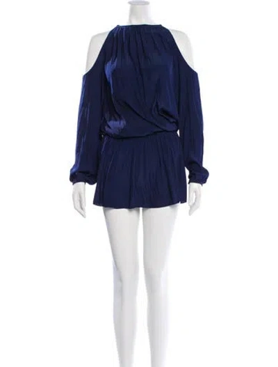 Pre-owned Ramy Brook Bateau Neckline Mini Dress In Blue