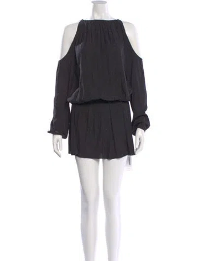 Pre-owned Ramy Brook Bateau Neckline Mini Dress In Gray