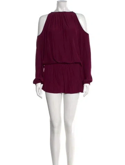 Pre-owned Ramy Brook Bateau Neckline Mini Dress In Purple