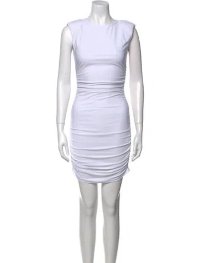 Pre-owned Ramy Brook Bateau Neckline Mini Dress In White