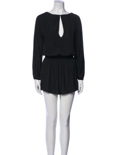 Pre-owned Ramy Brook Bateau Neckline Romper In Black