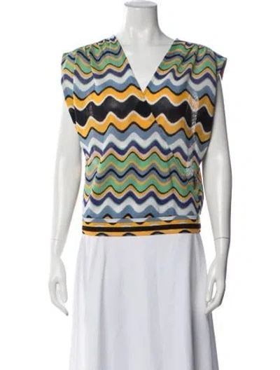 Pre-owned Ramy Brook Bateau Neckline Sleeveless Blouse In Blue