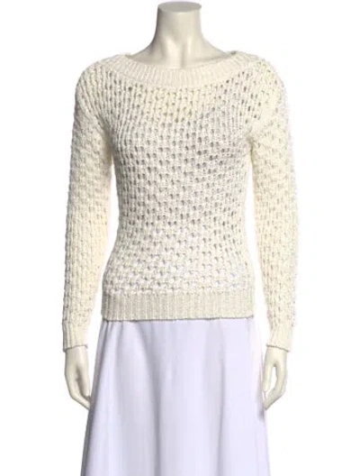 Pre-owned Ramy Brook Bateau Neckline Sweater In Gold