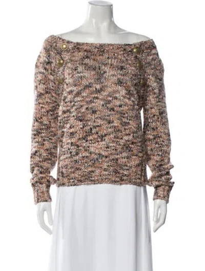 Pre-owned Ramy Brook Bateau Neckline Sweater In Multi