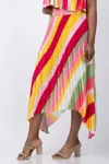 Ramy Brook Beatrice Pleat Midi Skirt In Multi
