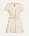Ramy Brook Beatriz Belted Mini Shirtdress In Sand