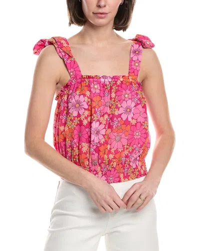 Ramy Brook Janae Floral Puff Sleeve Top In Pink