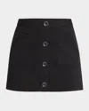 Ramy Brook Behati Button-front Mini Skirt In Black