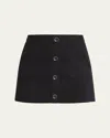 Ramy Brook Behati Button-front Mini Skirt In Black