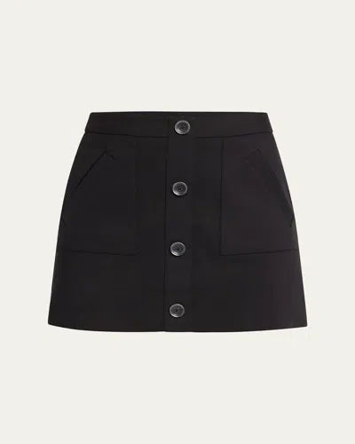 Ramy Brook Behati Button-front Mini Skirt In Black