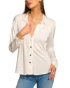 Ramy Brook Belinda Jersey Button Down Top In Ivory