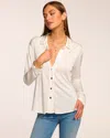 Ramy Brook Belinda Jersey Button Down Top In Ivory