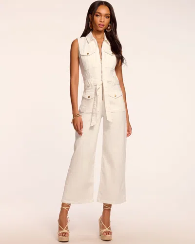 Ramy Brook Bell Sleeveless Denim Jumpsuit In White