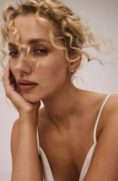 Ramy Brook Bella Huggie Hoop Earrings In Clear Crystal