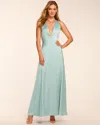 Ramy Brook Belle Plunging Open Back Gown In Blue