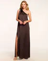 Ramy Brook Benita One-shoulder Gown In Desert Brown