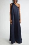 Ramy Brook Benita Sleeveless One-shoulder Gown In Navy