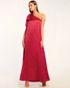 Ramy Brook Benita One-shoulder Gown In Ruby