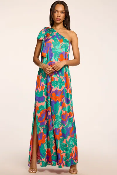 Ramy Brook Benita Printed One-shoulder Gown In Multi
