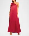 Ramy Brook Benita One-shoulder Gown In Ruby