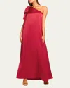 Ramy Brook Benita One-shoulder Gown In Ruby