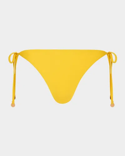 Ramy Brook Benni Tie-side Bikini Bottoms In Yellow