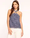 Ramy Brook Bessie Crochet Halter Top In Navy Crochet