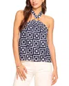 Ramy Brook Bessie Crochet Halter Top In Spring Navy Crochet