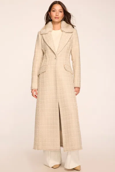 Ramy Brook Betsy Faux Fur Trimmed Coat In Bone