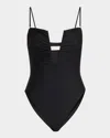Ramy Brook Bianka Plunging One-piece Swimsuit In Black
