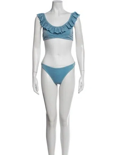 Pre-owned Ramy Brook Bikini W/ Tags In Blue/metallic