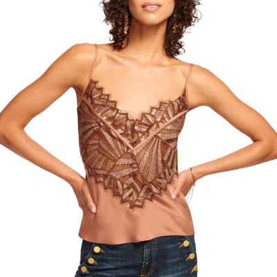 Ramy Brook Billie Lace Cami Tank Top In Bronze Lace In Brown