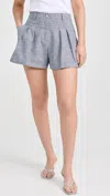 Ramy Brook Billie Short In Light Indigo Stripe In Gray