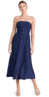 Ramy Brook Blair Strapless Midi Dress In Spring Navy