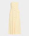 Ramy Brook Blair Strapless Midi Dress In Yellow