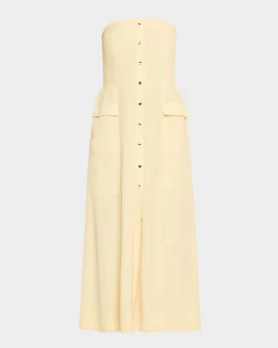 Ramy Brook Blair Strapless Midi Dress In Yellow